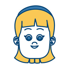 Obraz na płótnie Canvas Cute girl face icon vector illustration graphic design