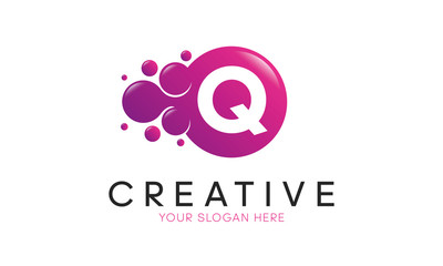 Dots Letter Q Logo. Q Letter Design Vector with Dots.