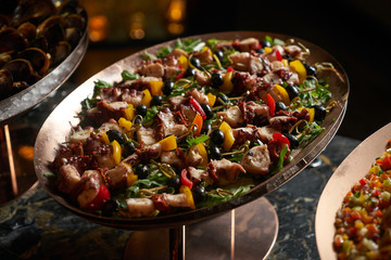 Raw fresh seafood Cocktail with octopus meat