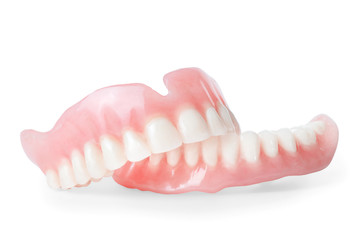 Set of false teeth isolated