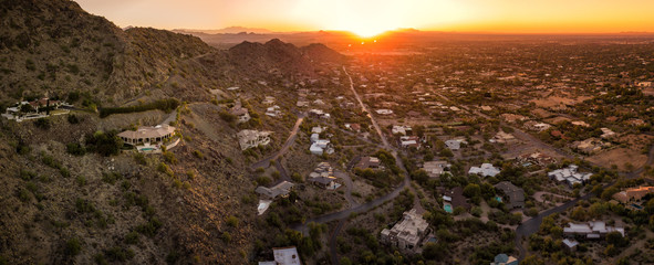 sunset over Arizona valley