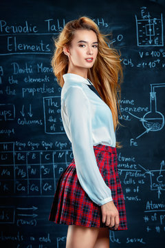 student girl in skirt