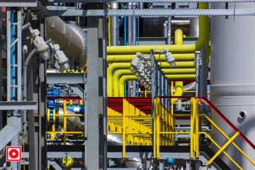 Colored piping refinery