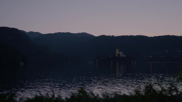 Beautiful lake Gruner See at dusk, Austria