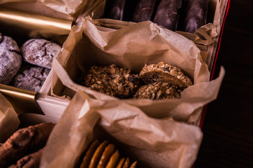 delicious cookies in a gift Christmas box