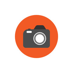 Photo camera round icon  vector