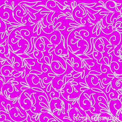 Pink background with ornamental pattern. Vector Illustration.