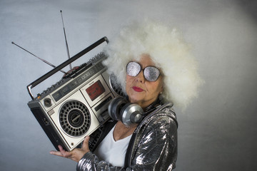 grandma DJ partying