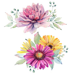 watercolor fiesta flowers