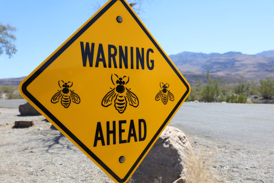 Warning Sign at public Toilet in Death Valley National Park. California