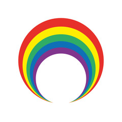 Regenbogen - Kreis, Verlauf, Retro - Symbol, Icon, Logo 