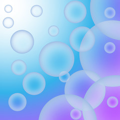 Transparent balls on a colored background. Vector illustration.