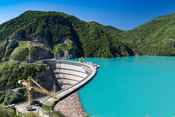 Obraz na płótnie Canvas Water dam Jvari in Georgia