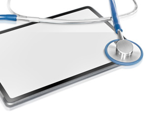 Modern medical tablet displaying copy space