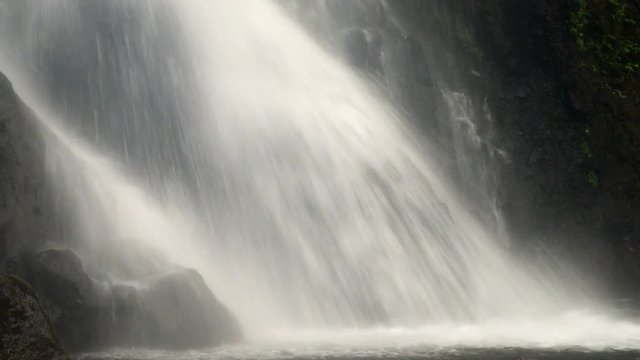 beautiful and powerful waterfall close up.