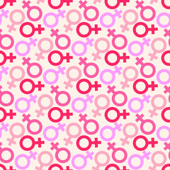 Seamless pattern of  female icon, venus symbol © LilaloveDesign