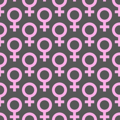 Seamless pattern of  female icon, venus symbol © LilaloveDesign