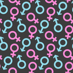 Seamless pattern of male and female icon.