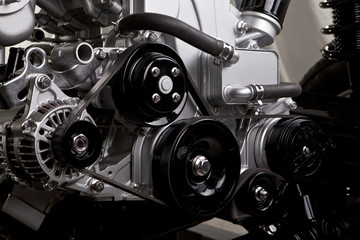 Close up of car engine