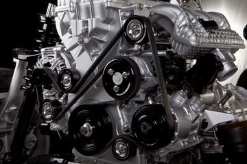 Close up of car engine