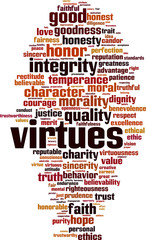 Obraz premium Virtues word cloud