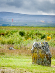 Grave stone on Culloden Battle Field Scotland