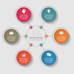 Vector infographic template for diagram, graph, presentation, chart, business concept with 6 options.