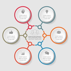 Vector infographic template for diagram, graph, presentation, chart, business concept with 6 options.