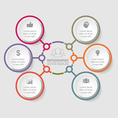 Vector infographic template for diagram, graph, presentation, chart, business concept with 6 options.