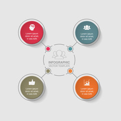 Vector infographic template for diagram, graph, presentation, chart, business concept with 4 options. 