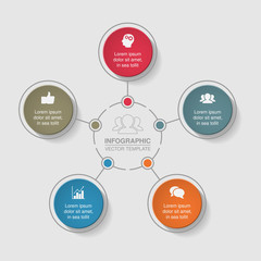 Vector infographic template for diagram, graph, presentation, chart, business concept with 5 options. 