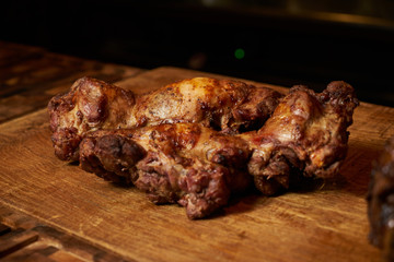 Delicious roasted lamb leg