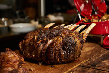 Delicious barbecued lamb ribs