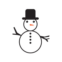 Isolated snowman icon on a white background, Winter vector illustration