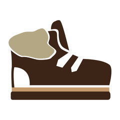 Isolated winter shoe on a white background, Vector illustration
