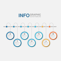 Vector infographic template for diagram, graph, presentation, chart, business concept with 7 options. 