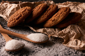 Delicious homemade sugar vanilla oatmeal cookies
