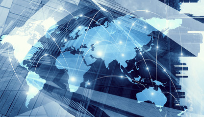 International business partnership. Mixed media