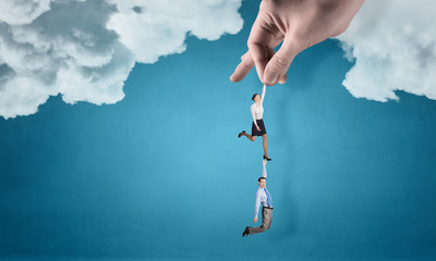 Hand of power and control . Mixed media