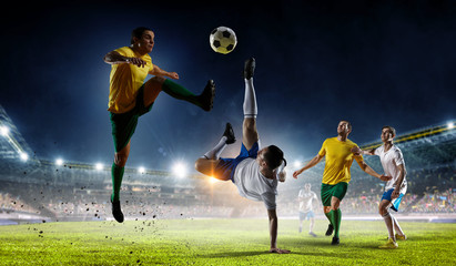 Fototapeta na wymiar Soccer best moments. Mixed media