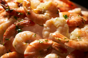 Delicious grilled tiger shrimps