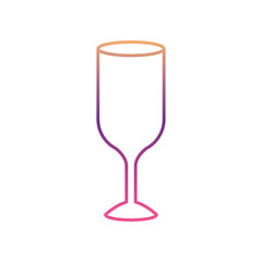 glass wine silhouette gradient color from magenta to purple