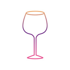 glass of champagne sour silhouette gradient color from magenta to purple
