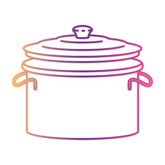 cooking pot with lid silhouette gradient color from magenta to purple