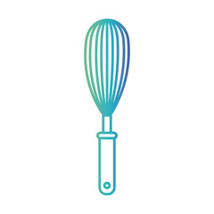 whisk kitchen utensil silhouette gradient color from purple to blue