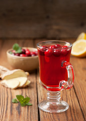 cranberries lemon ginger drink