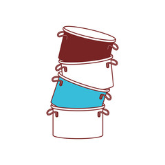 cooking pot stack color sections silhouette