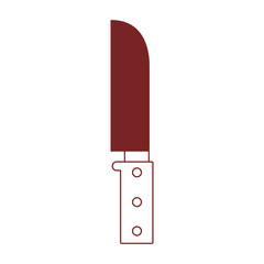 santoku knife utensil color sections silhouette