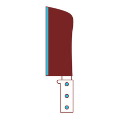 butcher knife utensil color sections silhouette