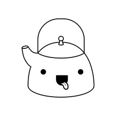 kettle jar flat monochrome kawaii silhouette